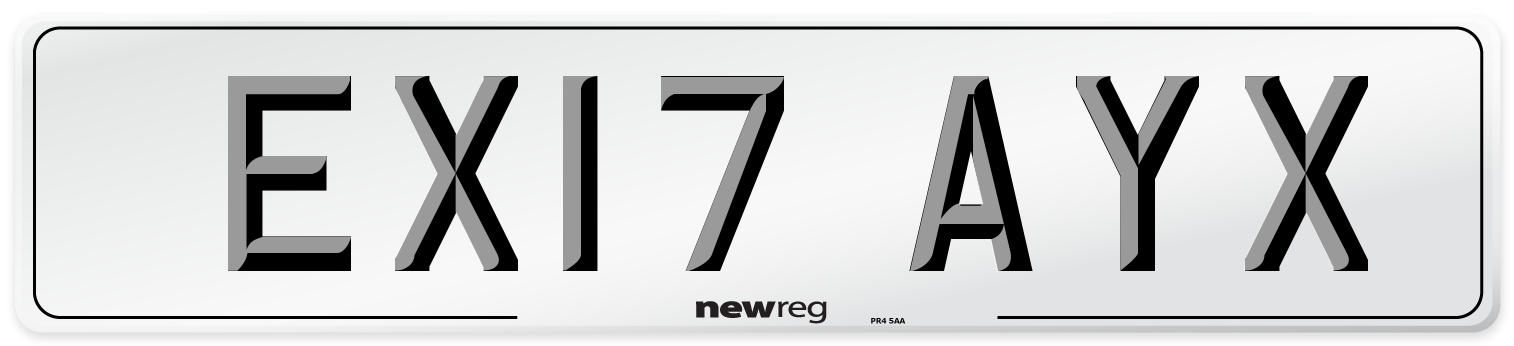 EX17 AYX Number Plate from New Reg